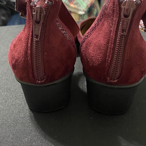Comfortview Aurelia Women's Deep‎ Wine Flats Size 12W ankle strap wedge heel - Picture 12 of 13